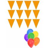 Pakket 3x vlaggenlijn XL oranje incl gratis ballonnen