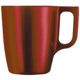 Set van 10x stuks koffie mokken/bekers metallic rood 250 ml - Keramiek - Luxe mokken