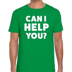 Can i help you beurs/evenementen t-shirt groen heren - verkoop/horeca