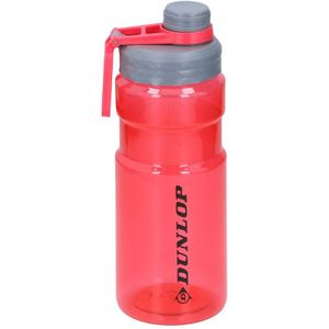 Transparant rode bidon/drinkfles - 1100 ml - Sportfles/sportbidon - Drinkflessen/waterflessen voor onderweg