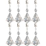 12x stuks tafelkleedgewichtjes kristallen diamant glas - Tafelkleedhangers - Tafelzeilgewichtjes