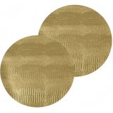 8x stuks ronde placemats goud glitter 38 cm van kunststof - Borden onderleggers