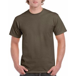 Olijfgroen katoenen shirt voor volwassenen