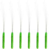 Set van 6x stuks fiber LED licht stick groen - Lichtgevende feestartikelen - Light sticks