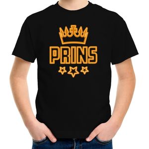 Bellatio Decorations Koningsdag T-shirt - prins - voor jongens - zwart met oranje