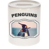 Dieren liefhebber pinguin spaarpot  9 cm jongens en meisjes - keramiek - Cadeau spaarpotten pinguins liefhebber