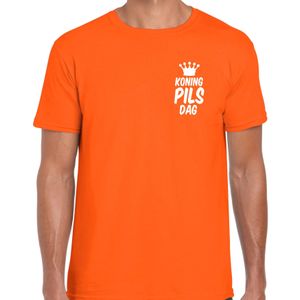 Bellatio Decorations Koningsdag verkleed shirt voor heren - koning pils dag - oranje - feestkleding
