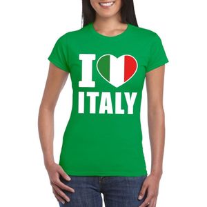 Groen I love Italy supporter shirt dames - Italie t-shirt dames