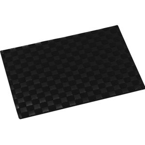6x Rechthoekige Placemats Zwart Gevlochten 30 X 43 cm - Zwarte Placemats/Onderleggers