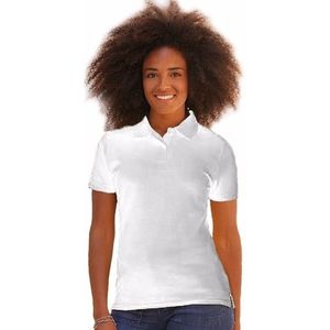 Wit poloshirt korte mouw voor dames medium fit kort model