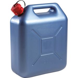 Kunststof jerrycan blauw voor brandstof L36 x B17 x H44 cm - 20 liter - benzine / diesel