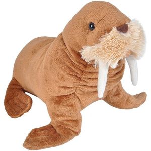 Pluche bruine walrus knuffel 27 cm - Walrussen zeedieren knuffels - Speelgoed voor kinderen