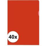 40x Insteekmap rood A4 formaat 21 x 30 cm - Kantoorartikelen