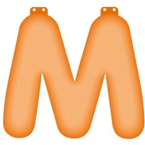 Oranje opblaas letter M