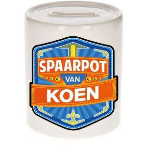 Kinder spaarpot voor Koen - keramiek - naam spaarpotten