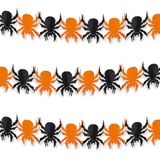 Set van 3x stuks halloween spinnen thema slinger oranje/zwart 3 meter brandvertragend papier