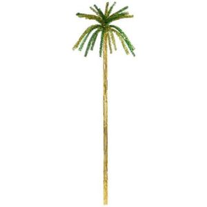 Glitter decoratie palmboom 200 cm - Hangen of muur decoratie voor een Hawaii thema feestje