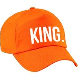 King pet  / baseball cap oranje met witte bedrukking voor jongens - Holland / Koningsdag - feestpet / verkleedpet