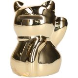 Gerim - Spaarpot kat/poes in het glimmend goud 10.5 cm - Dieren thema