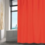 MSV Douchegordijn met ophangstang - uitschuifbaar van 75 tot 125 cm - rood - 180 x 200 cm - polyester