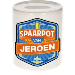 Kinder spaarpot voor Jeroen - keramiek - naam spaarpotten