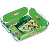 2x Glazen ovenschaal 1,2 liter 21 x 21 x 6,5 cm en  0,7 liter 22 x 13 x 5 cm - Ovenschotel schalen â Bakvorm