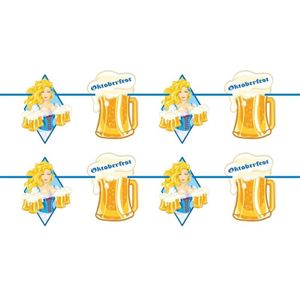 2x Oktoberfest/bierfeest slingers met blonde dame 10 meter - Feestartikelen versiering