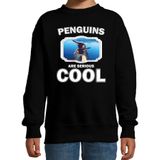 Dieren pinguins sweater zwart kinderen - penguins are serious cool trui jongens/ meisjes - cadeau pinguin/ pinguins liefhebber - kinderkleding / kleding