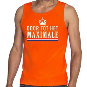 Oranje Door tot het maximale tanktop / mouwloos shirt - Singlet voor heren - Koningsdag kleding