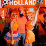 Oranje vlaggenlijn - 2x - 25 meter - 40 vlaggen - kunststof - Koningsdag/WK/EK