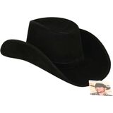 Boland Carnaval verkleed Cowboy hoed Nebraska - zwart - voor volwassenen - Western/explorer thema