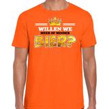 Bellatio Decorations Koningsdag verkleed T-shirt heren - meer of minder bier - oranje - feestkleding