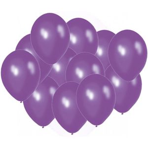 Party ballonnen paars 100x stuks - Feestartikelen en versieringen voor feestje en verjaardag