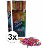 3x Confetti kanon kleuren 80 cm