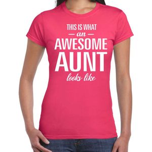 Awesome aunt - geweldige tante cadeau t-shirt roze dames - verjaardag cadeau
