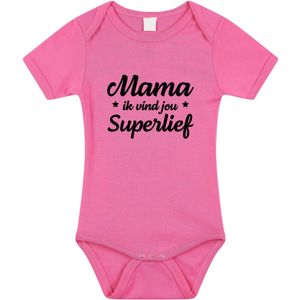 Mama superlief tekst baby rompertje roze meisjes - Kraamcadeau/ Moederdag cadeau - Babykleding
