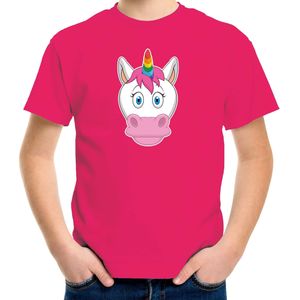 Cartoon eenhoorn t-shirt roze voor jongens en meisjes - Kinderkleding / dieren t-shirts kinderen