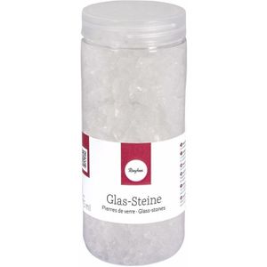 Transparante decoratie steentjes glas 475 ml - bloempotten/vazen deco kleine stenen 4-10 mm