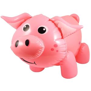 Boerderij thema opblaasbare varken roze 55 cm - Varken/big dieren feest decoratie/versiering