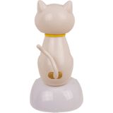 Out of the Blue - Solar bewegend katje - wit 12 cm - Huis katten beeldjes/cadeau