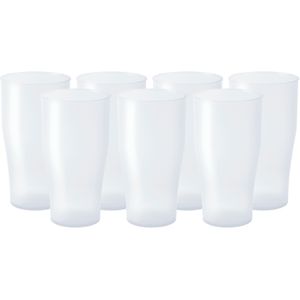 Juypal longdrink glas - 12x - wit - kunststof - 450 ml - herbruikbaar - BPA-vrij