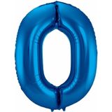 Cijfer 10 ballon blauw 86 cm
