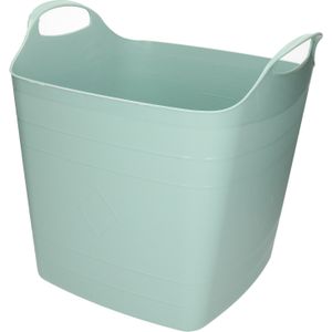 Bathroom Solutions Kuip - flexibel - emmer/wasmand - mint groen - 25 liter - 41 x 35 x 38 cm