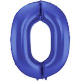 Folat folie ballonnen - Leeftijd cijfer 10 - blauw - 86 cm - en 2x slingers