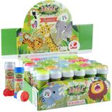 10x Jungle/safari dieren bellenblaas flesjes met spelletje 60 ml voor kinderen - Uitdeelspeelgoed - Grabbelton speelgoed