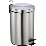 RVS vuilnisbakken/pedaalemmers 12 liter 40 cm - Afvalemmers soft close kantoor/keuken
