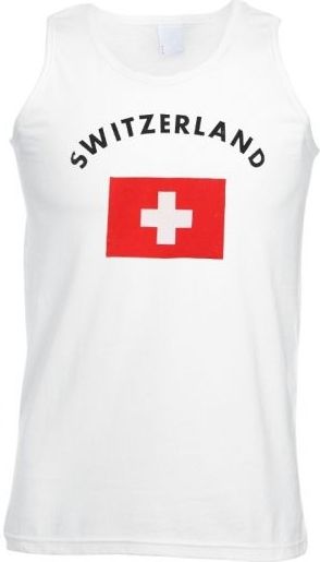 Witte heren tanktop Zwitserland