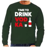 Time to drink Vodka tekst sweater groen heren - heren trui Time to drink Vodka