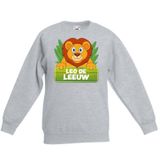 Leo de leeuw sweater grijs voor kinderen - unisex - leeuwen trui - kinderkleding / kleding