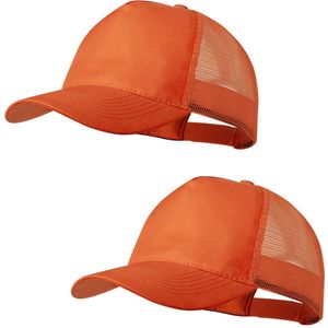 4x stuks oranje mesh baseballcap voor volwassenen. Oranje/Holland thema petjes. Koningsdag of Nederland fans supporters